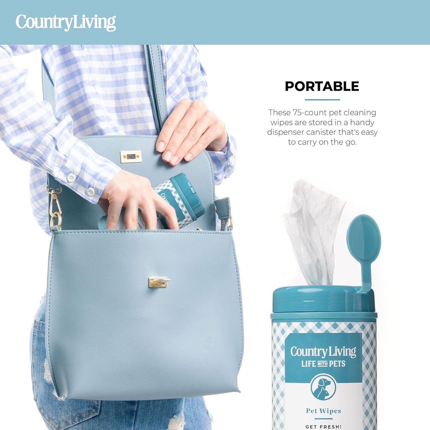 Fragrance-Free Wipes for Dogs, Dog Wipes Cleaning & Pet-Friendly with Plant-Based Formula, 1-Pack (Total of 75 Wipes)