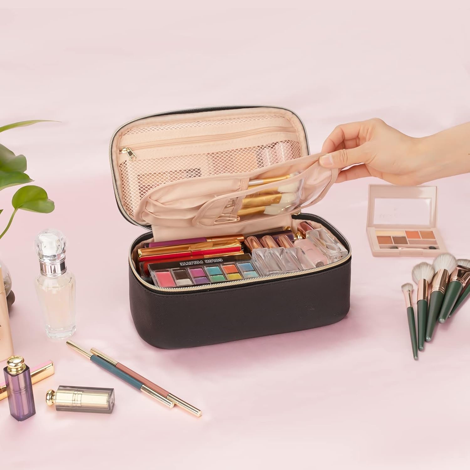 OCHEAL Small Cosmetic Bag,Portable Cute Travel Makeup Bag for Women and Girls Ma