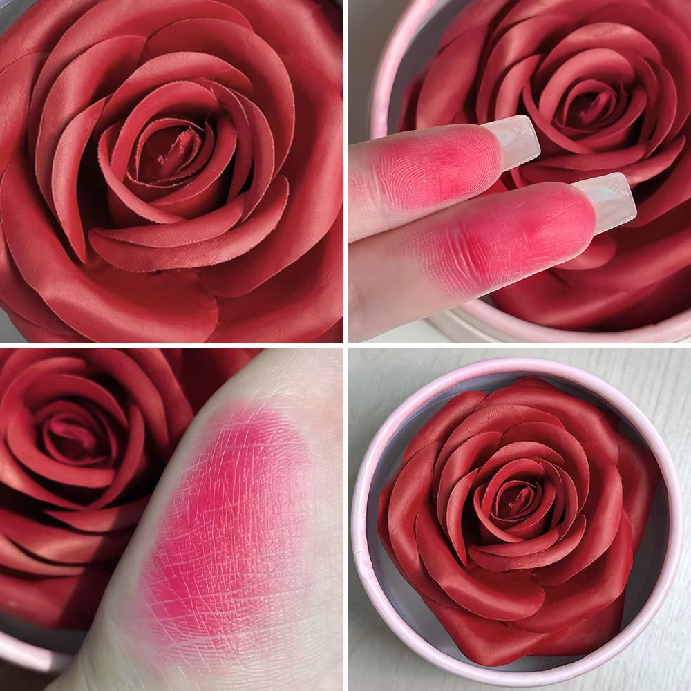 3D Petal Rose Makeup Blush 4 Colors Gift Highlighter Rare Beauty Blush Rubor Forma Rosa Real Rose Flower Blush Shimmer Makeup