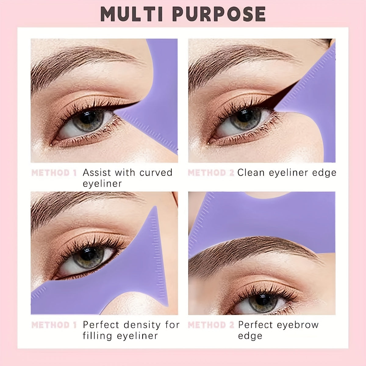 [3pcs Silicone Makeup Tool Set] 3pcs Silicone Makeup Tool Set - Eyeliner & Mascara Shields, Fragrance-Free Beauty Accessories