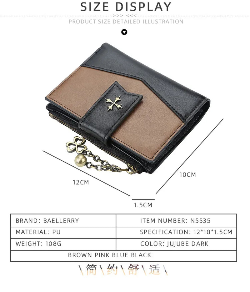 Casual Women'S Wallet PU Leather Ladies Clutch Zipper Bifold Wallet Purses Credit Card Holder Coin Purses Portable Handbag Gifts