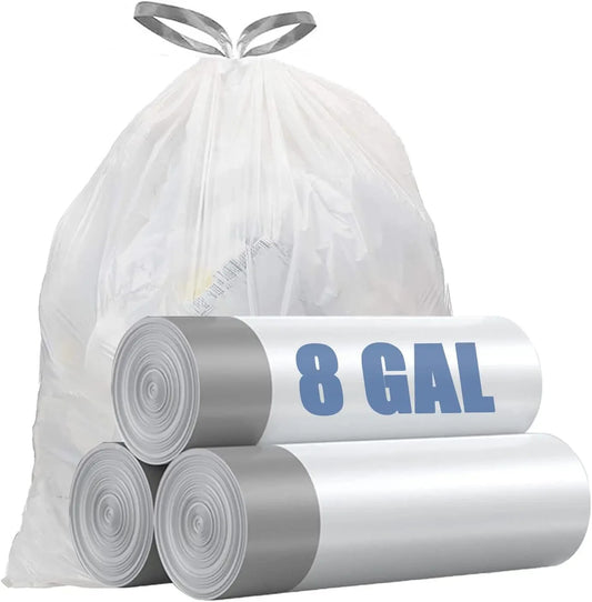 Drawstring 8 Gallon Trash Bags - Medium Trash Bags 8 Gallon Garbage Bags