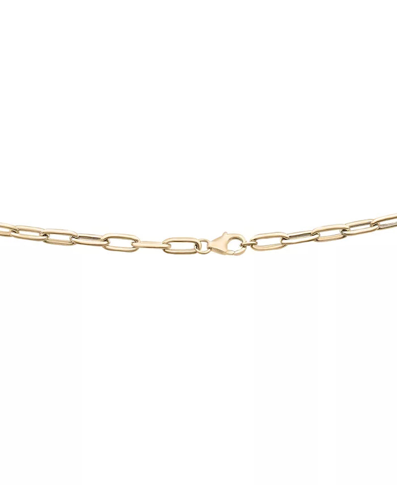 Diamond Heart Paperclip Link 17" Pendant Necklace (1/2 Ct. T.W.) in 14K Gold, Created for Macy'S