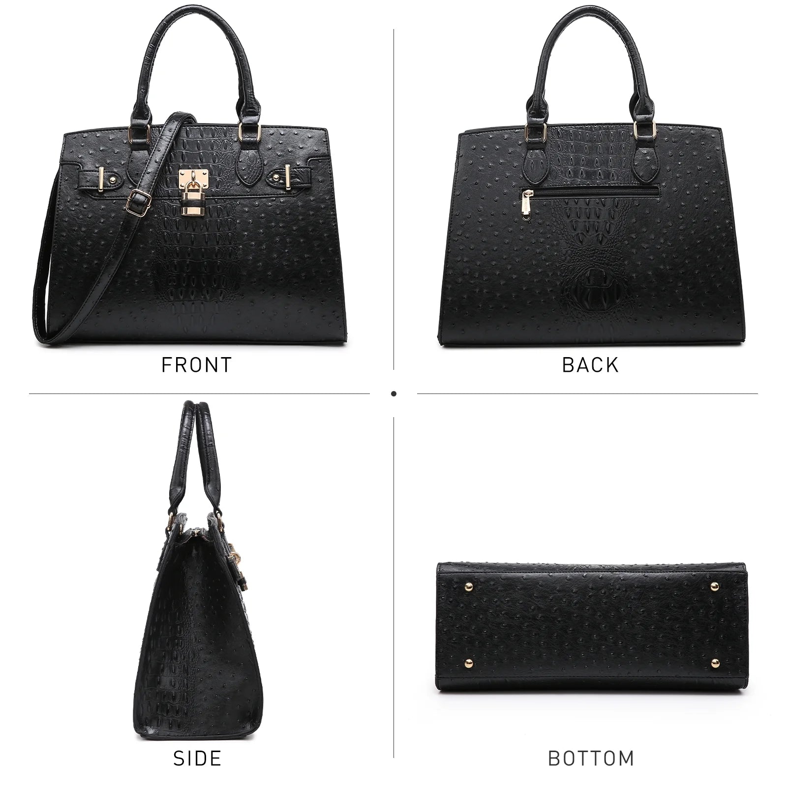 Women Handbags and Purses Ladies Shoulder Bag Top Handle Satchel Tote Work Bag with Matching Clutch
