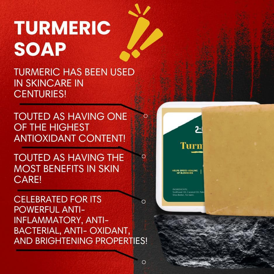Turmeric Soap Bar with Acne-Reducing Formula - Organic Turmeric Honey Soap Bar for Face & Body - Natural Turmeric Soap for Acne, Dark Spots & Hyperpigmentation - Best Turmeric Soap Ever