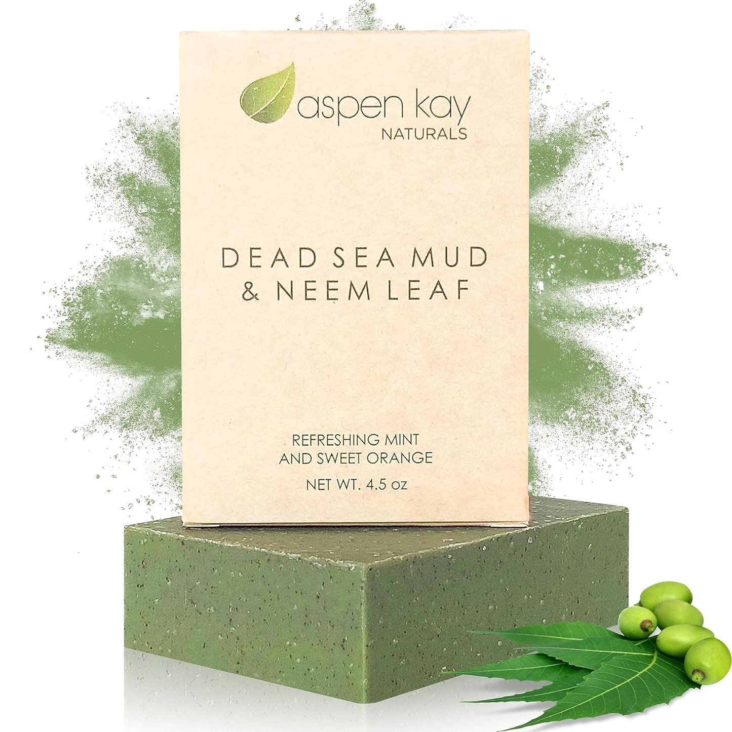 Dead Sea Mud and Neem Soap - with Organic Shea Butter & Olive Oil. a Wonderful Neem Face Wash for All Skin Types. Handmade Soap - Made in USA. 4.5 Oz Bar