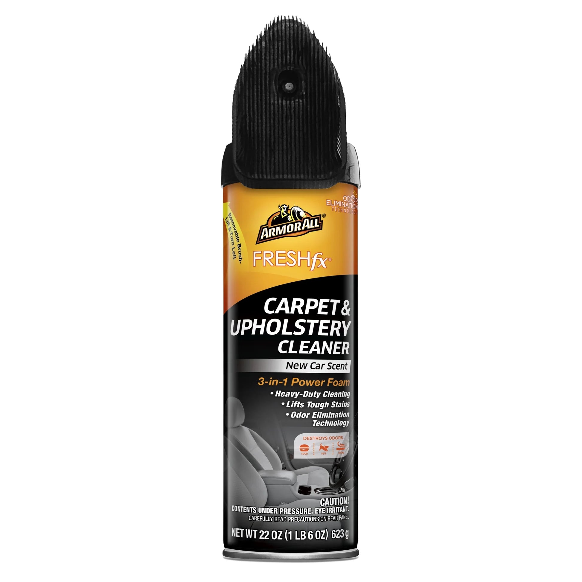 FRESH Fx Power Foam Automotive Cleaner, Winter Auto Messes, Carpet & Upholstery (New Car Scent, 22 Oz)