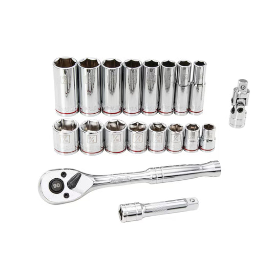 19 -Piece Standard (SAE) Mechanics Tool Set with Hard Case