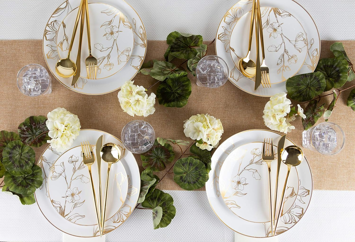 Novelty Modern Flatware, Cutlery, Disposable Plastic Salad Forks Luxury Gold 32 Count