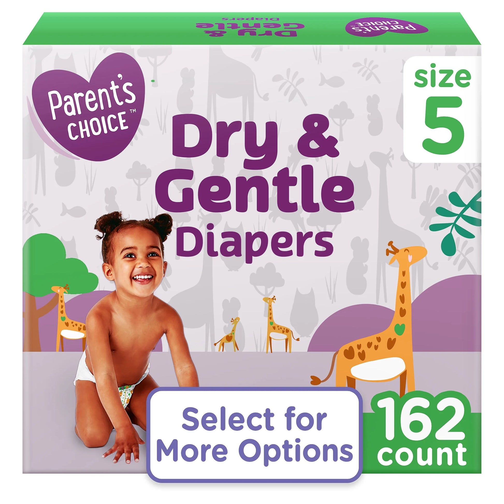 Dry & Gentle Diapers Size 5, 162 Count (Select for More Options)