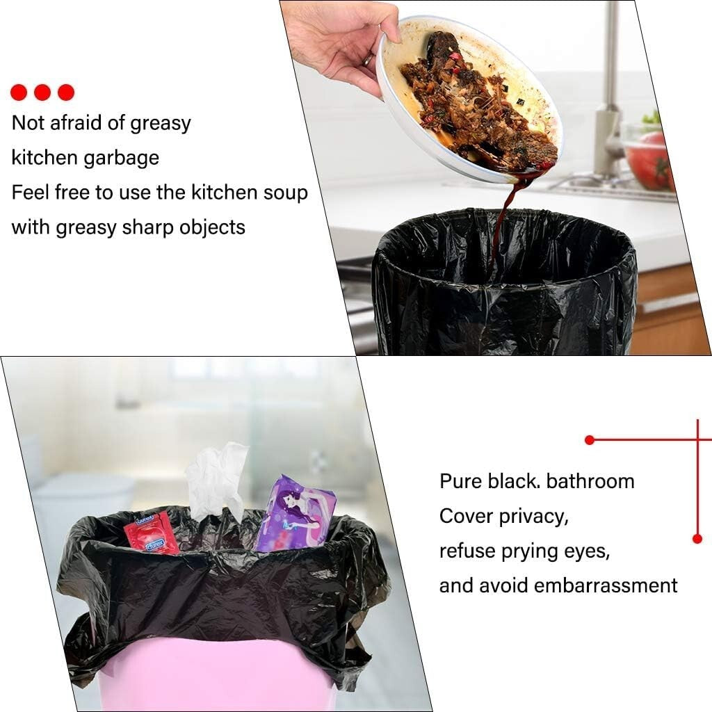 100 PCS 4 Gallon Trash Bags Kitchen Trash Bags Small Garbage Rubbish Bags 5 Roll