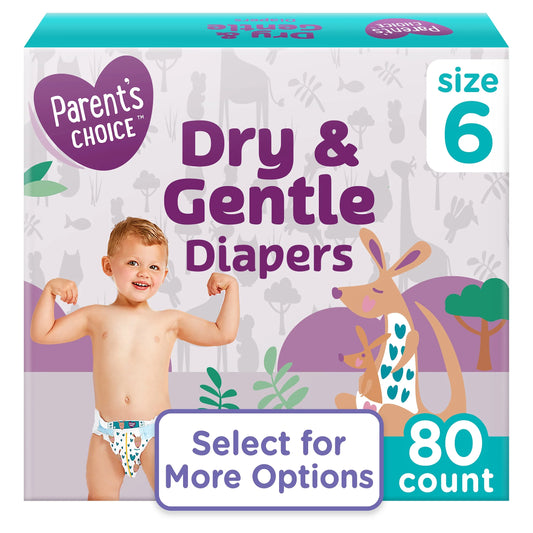 Dry & Gentle Diapers Size 6, 80 Count (Select for More Options)