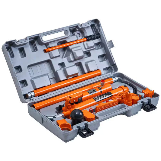 12 Ton Porta Power Kit Portable Hydraulic Jack with 4.6 Ft./1.4 M Oil Hose Auto Body Frame Repair Kit with Storage Case