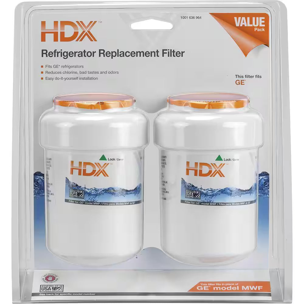 MWF Refrigerator Water Filter for GE Appliances 2 -Pack