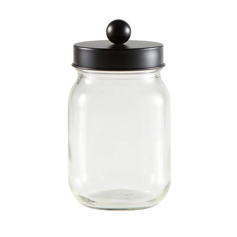 Mason Jar 5-Piece Bathroom Set with Toothbrush Holder, Soap Dispenser, Canister, & 2 Small Jars