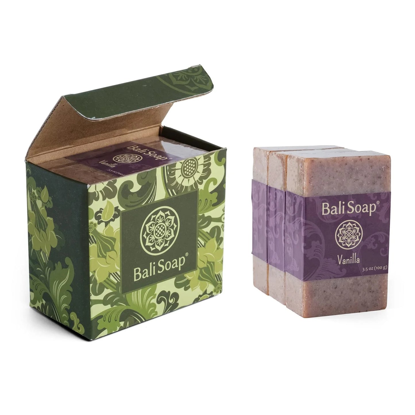 Bali Soap – Vanilla Natural Bar Soap, 3 Pack – Handmade Vegan Soap for Men & Women – Exfoliating Face & Body Cleanser