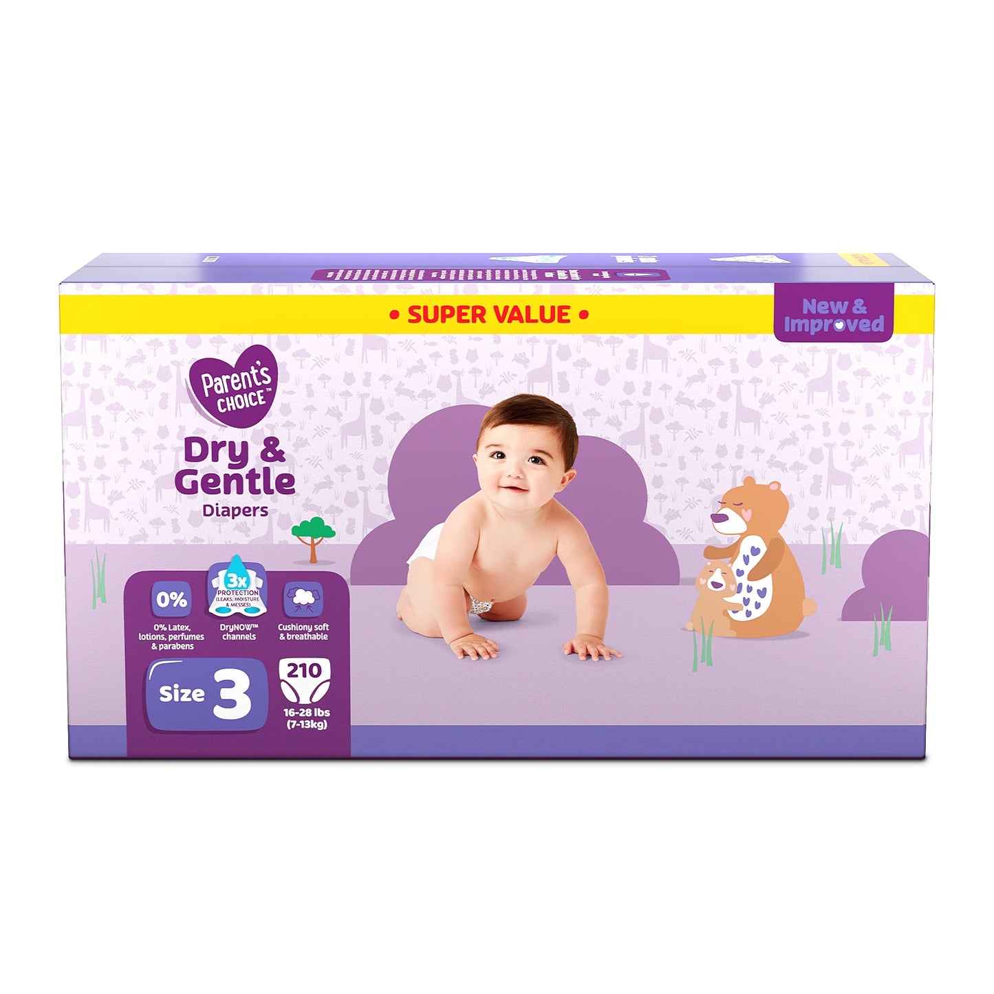 Dry & Gentle Diapers Size 3, 210 Count (Select for More Options)