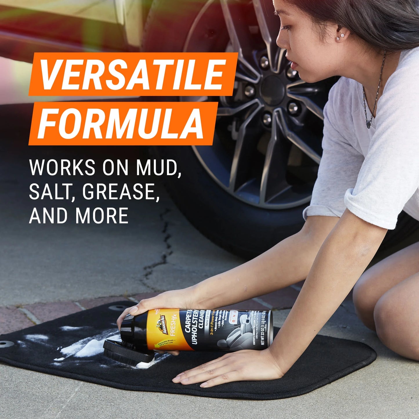FRESH Fx Power Foam Automotive Cleaner, Winter Auto Messes, Carpet & Upholstery (New Car Scent, 22 Oz)