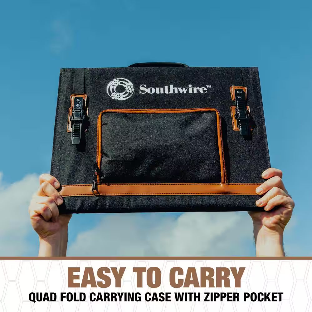 100-Watt Quad-Fold Solar Panel with Case and Cords