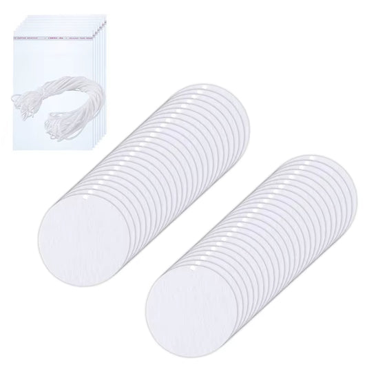 100 Pieces Sublimation Air Freshener Sheets Sublimation Air Fresheners Blanks Car Scented Hanging Sheets Blanks Set Dropshipping