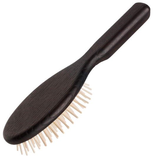 Maple Pin Oval Wooden Hairbrush with Oiled Thermowood Handle, 8-1/2-Inches