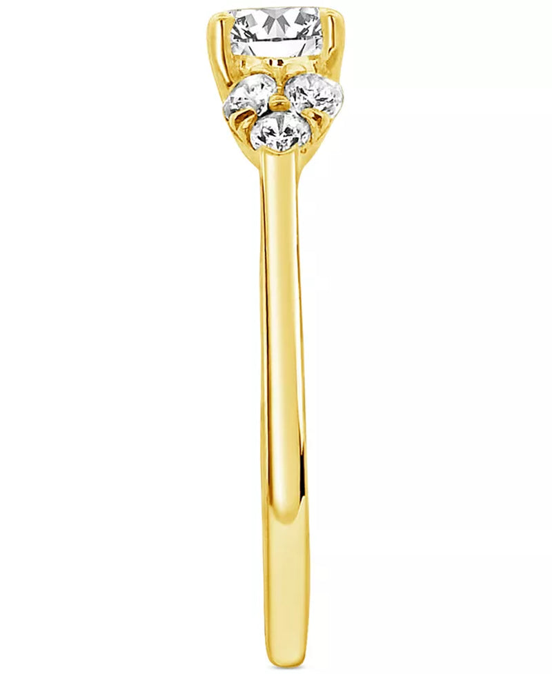 Diamond Shoulder Cluster Engagement Ring (1 Ct. T.W.) in 14K Gold