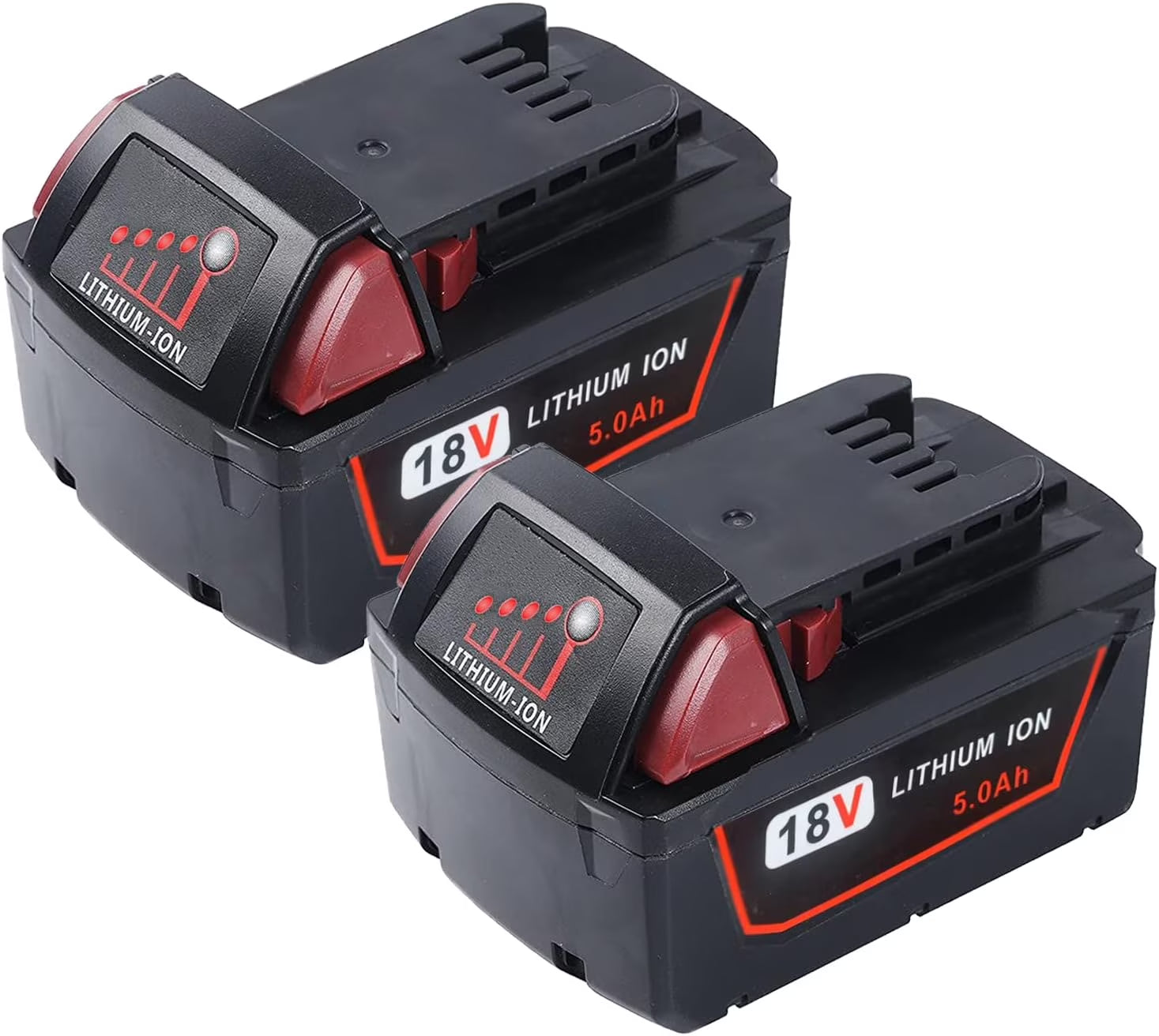 2 Pack 5.0Ah M18 Battery Replacement for Milwaukee M18