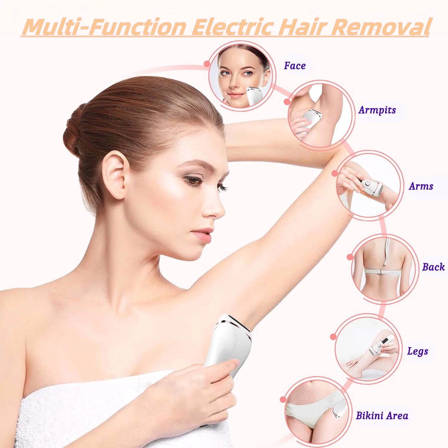 Electric Shaver for Women, Painless Womens Electric Razors 3 in 1 Cordless Lady Shaver, Wet & Dry Rechargeable Bikini Trimmer Body Hair Removal for Legs Arm Armpit - LED Display