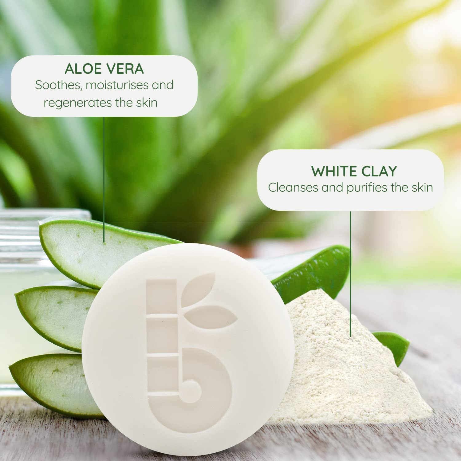 | Shaving Soap Bar | 2.8 Oz | Organic White Clay & Aloe Vera Shaving Bar | Shaving Soap Puck Sensitive Skin | Natural Shaving Soap | Vegan Shave Bar | Shaving Soap Unscented