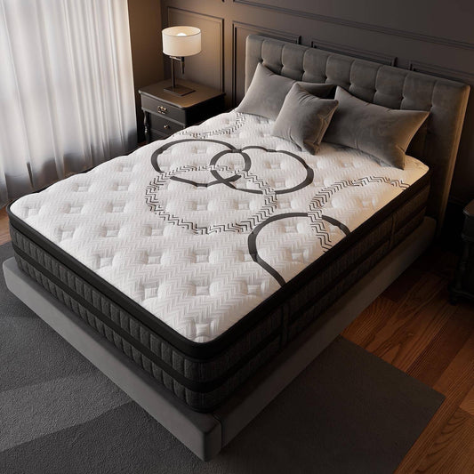 King Mattress 12" Hybrid Gel Memory Foam Mattress with 930 Individually Wrapped Pocket Coils, Medium Firm Support, Pressure Relief, Mattress in a Box