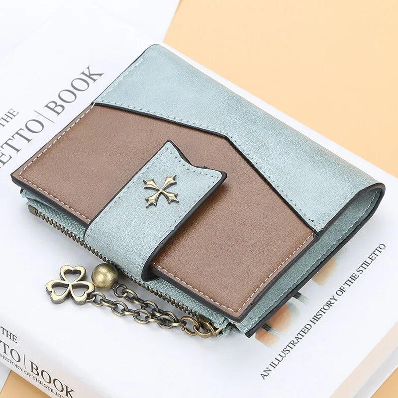 Casual Women'S Wallet PU Leather Ladies Clutch Zipper Bifold Wallet Purses Credit Card Holder Coin Purses Portable Handbag Gifts