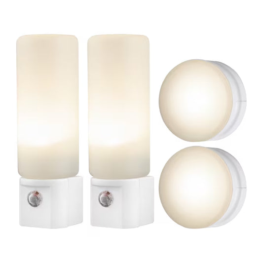4 -Pack Value Pack White LED Auto On/Off Night Light
