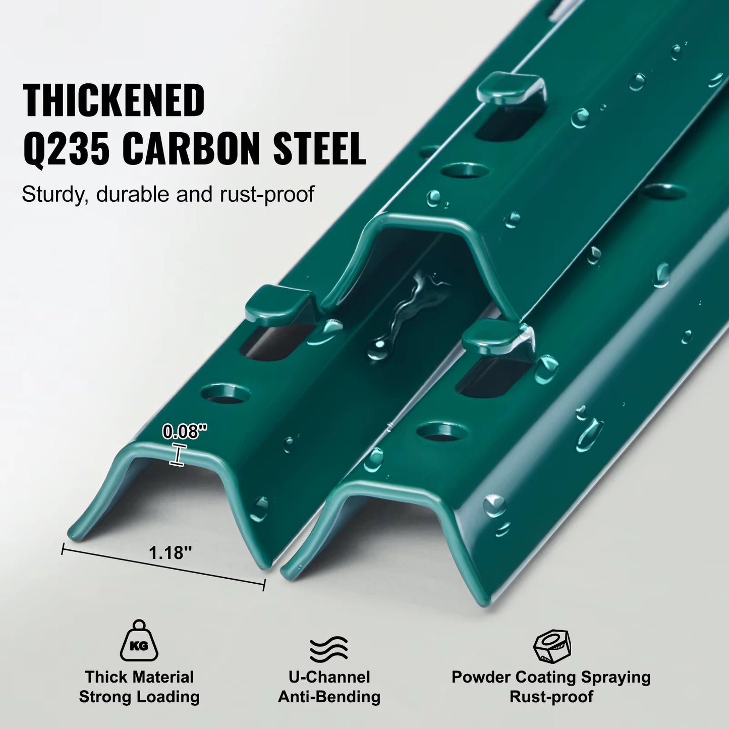 Fence Post T-Post Heavy Duty Metal Fence Post Sturdy Steel Fence Stakes for Garden Yard Lawn Farms Outdoor Wire Fencing