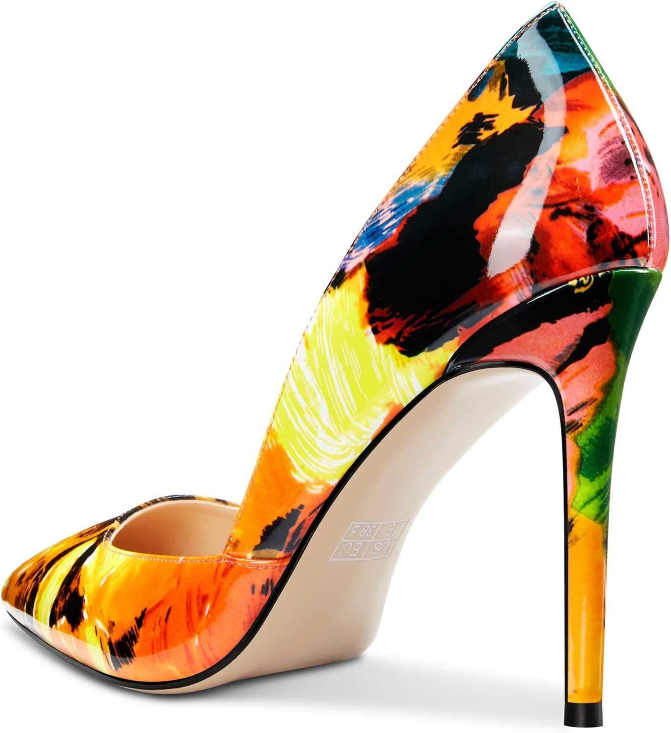 Womens D'Orsay Slip on High Heels Pumps Elegant Pointy Toe Stilettos 10CM Heel Shoes