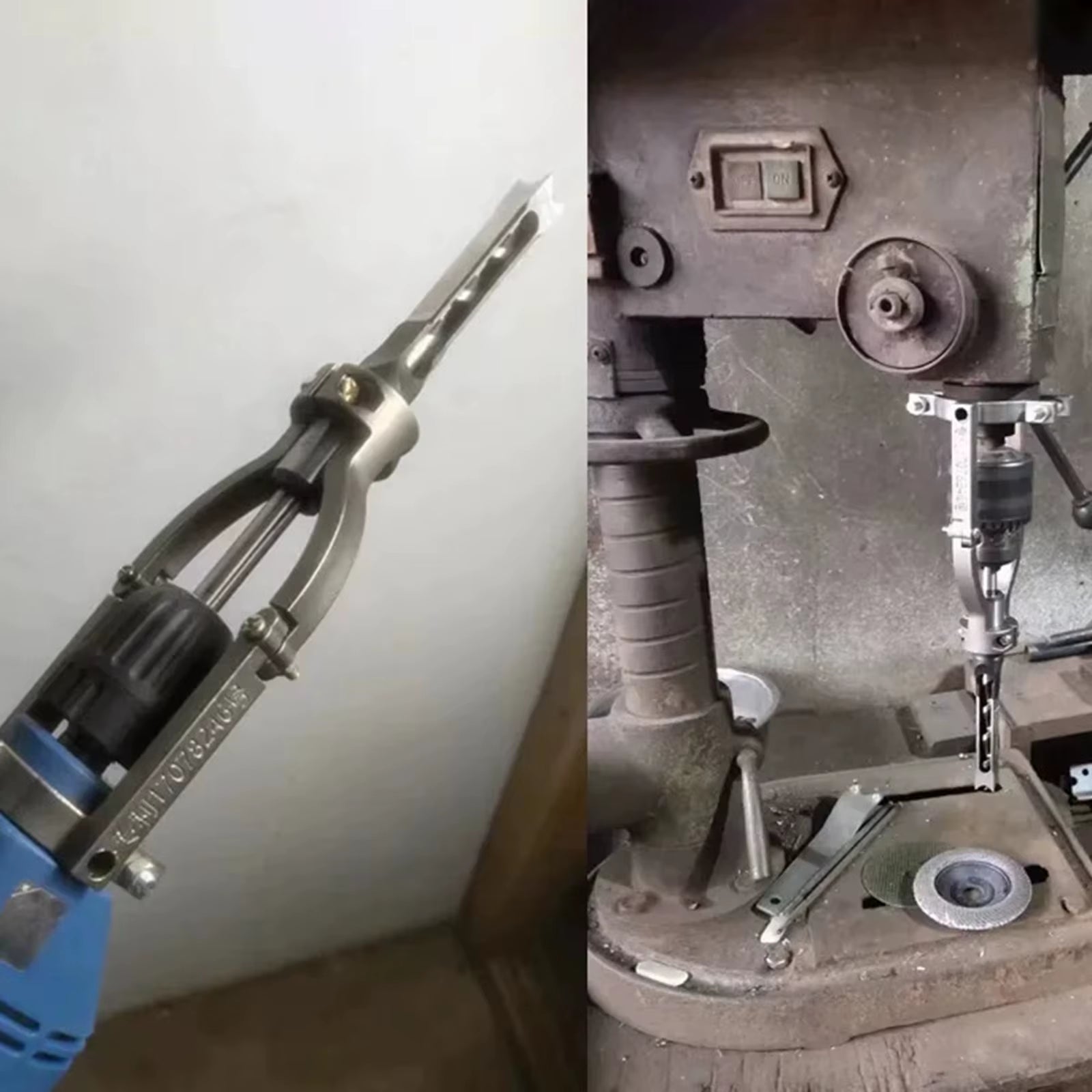 Square Hole Drill Bit Adapter Drill Attachment for Table Drill and Hand Drill Professional Accessories Sturdy Durable