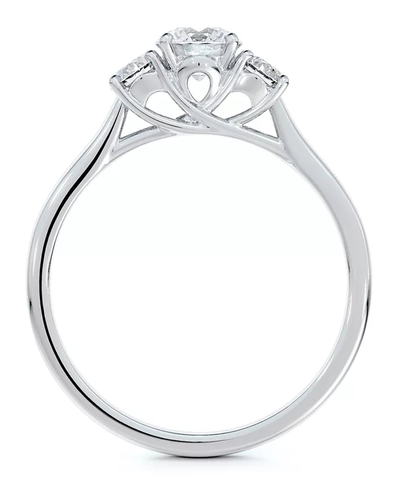 Diamond Three Stone Diamond Engagement Ring (3/4 Ct. T.W.) in 14K White or Yellow Gold