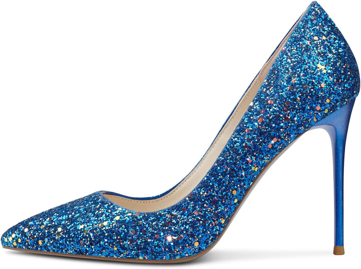 Women'S Comfortable Leather High Heels Pumps Pointed Toe Slip-On Pumps Office Classic Shoes 10CM Stilettos Heels