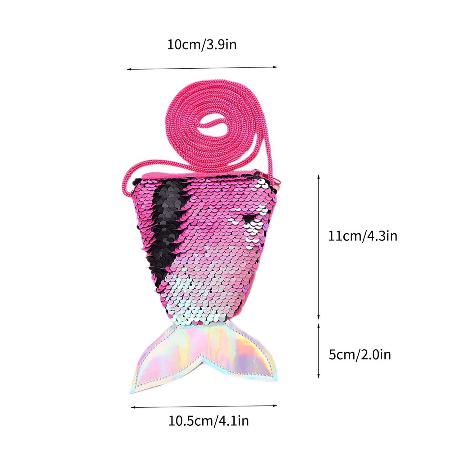 Crossbody Bags for Women 2025 Sequins Children Coin Purses Handbags Zipper Wallets Cute Pouch Key Packet Pink