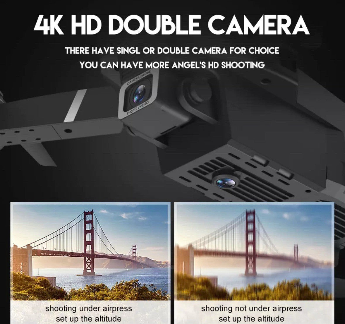 2025 New RC Drone with 4K HD Dual Camera Wifi FPV Foldable Quadcopter +4 Battery