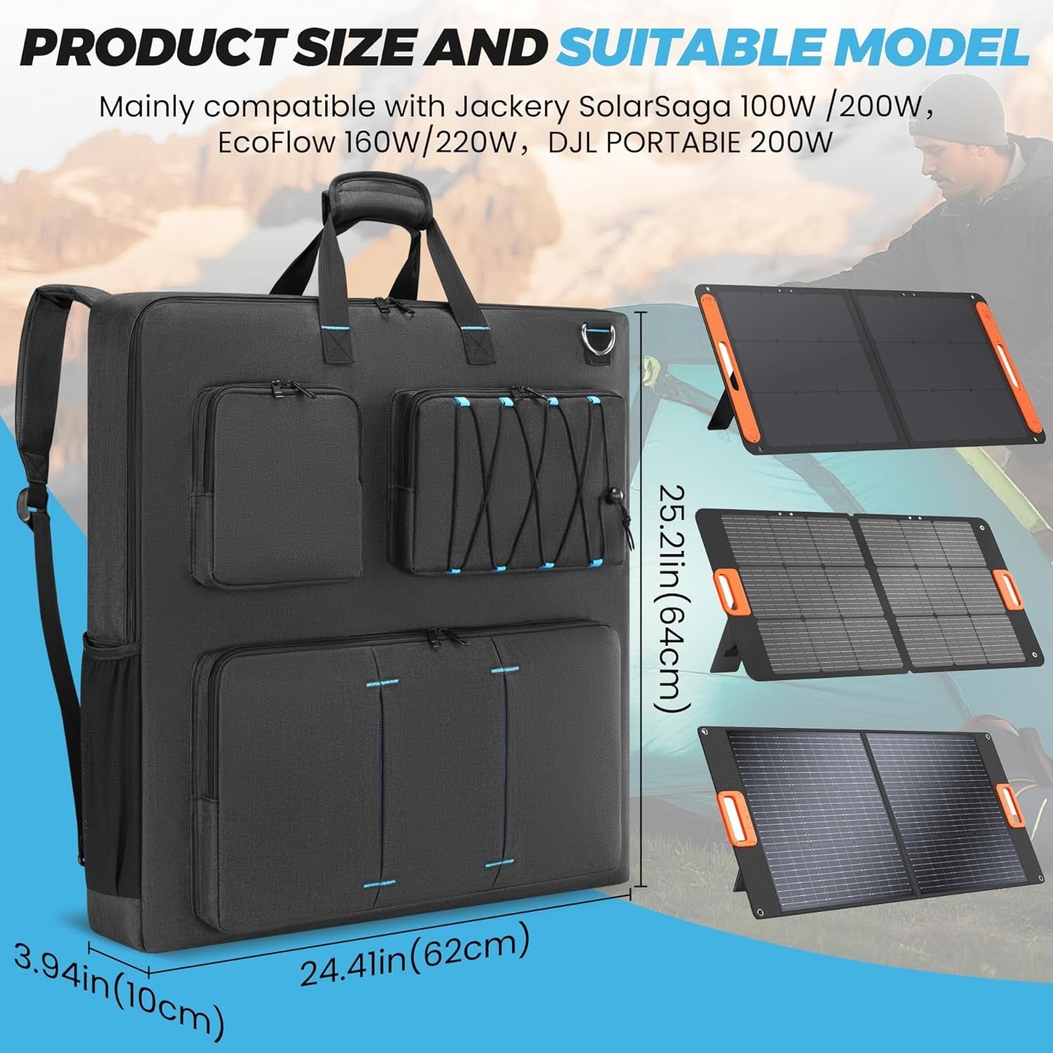 Travel Carrying Case Compatible with Jackery& BLUETTI& Anker 100W 200W and GRECE