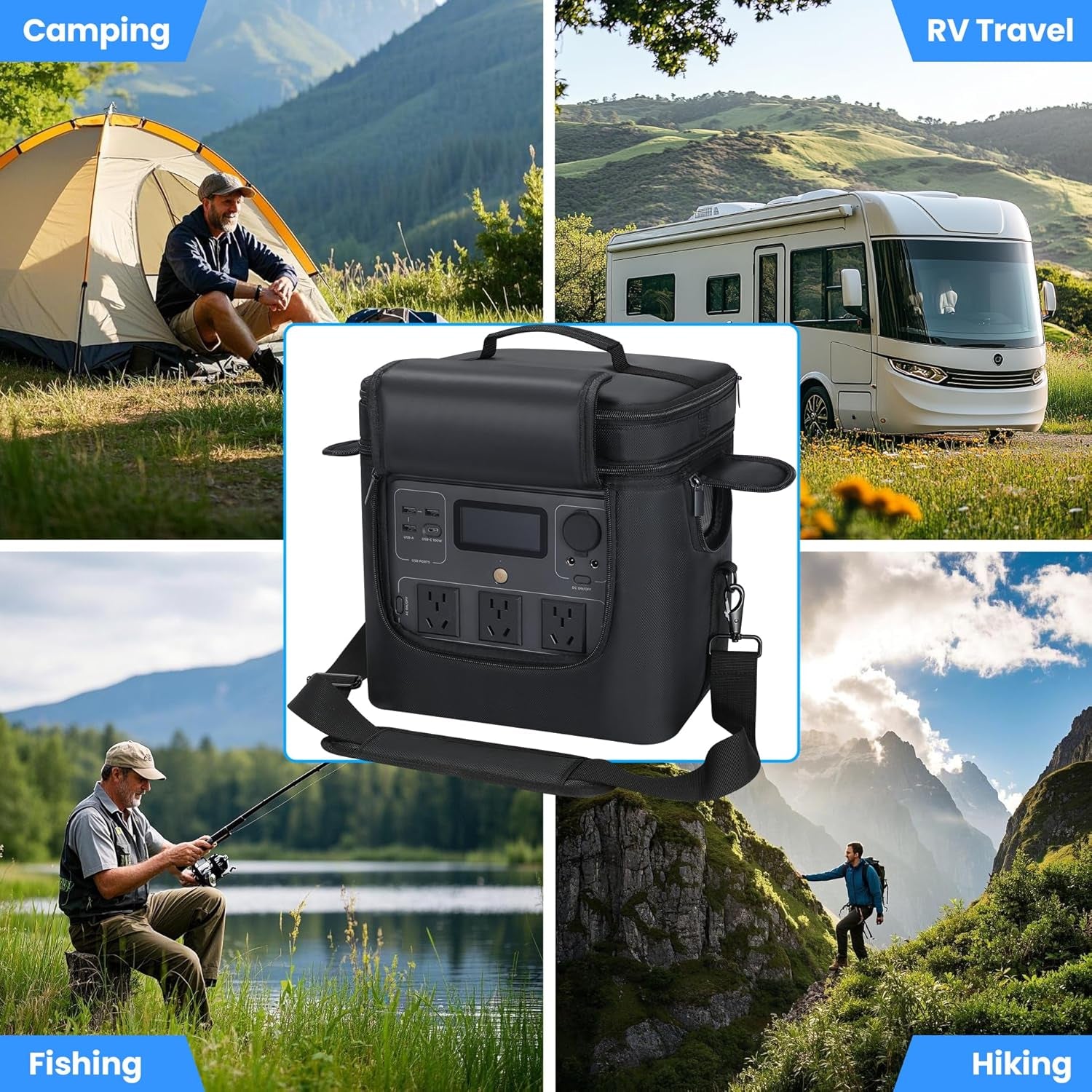 Carrying Bag Compatible with ECOFLOW River 2 Pro, Power Storage Bag with Adjusta