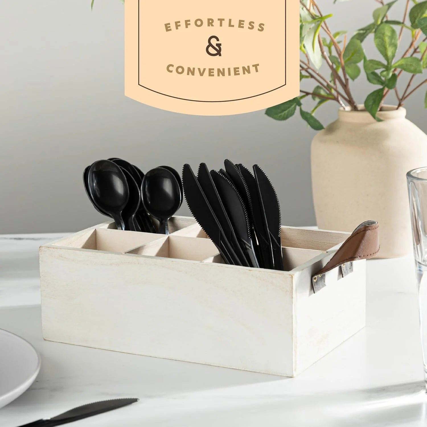 Black Plastic Silverware Knives Disposable Plastic Utensils, 1000 Pack