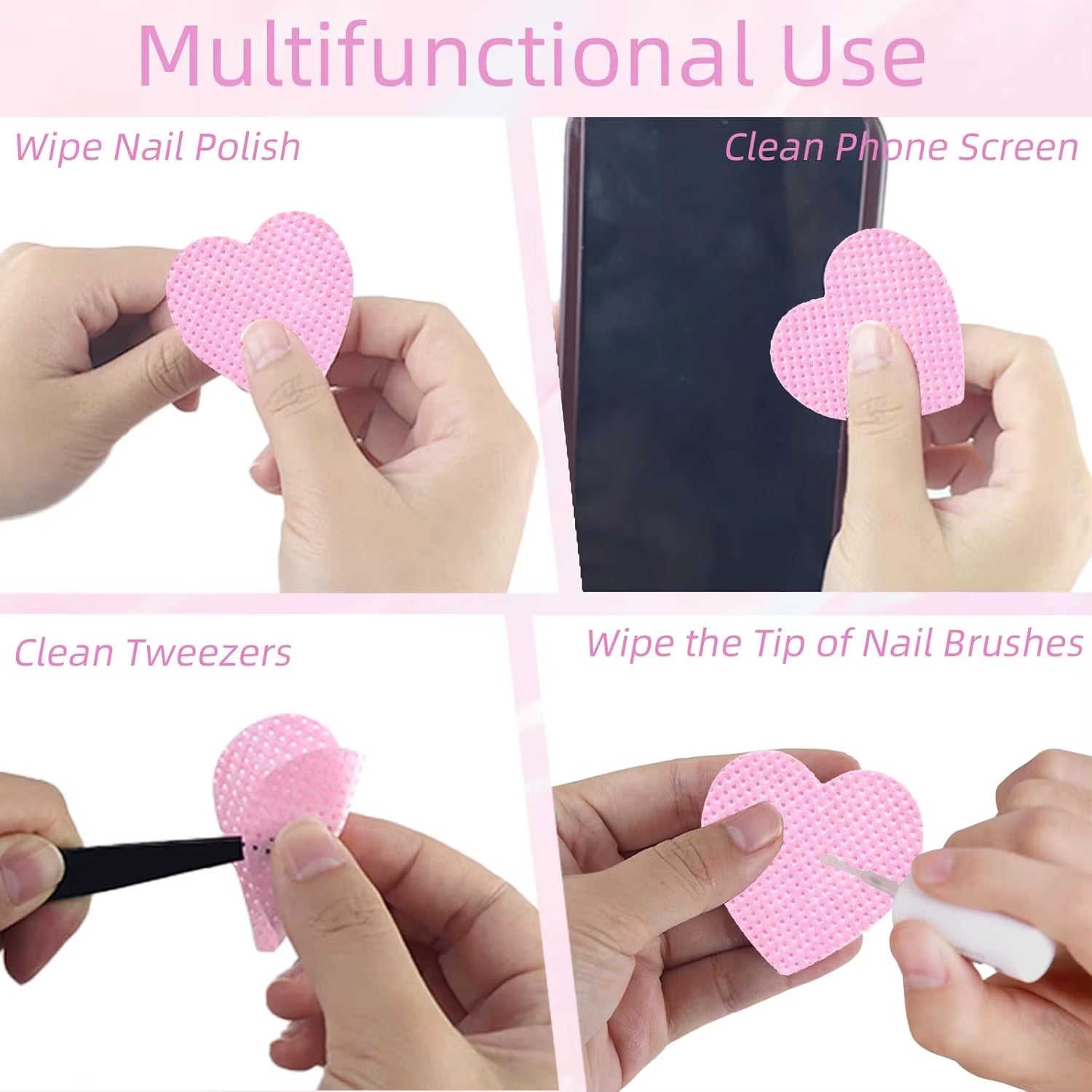 200Pcs Lint Free Nail Wipes,Nail Polish Remover Wipes,Eyelash Extension Glue Wipes,Nail Polish Remover Pads Nail Supplies,For La