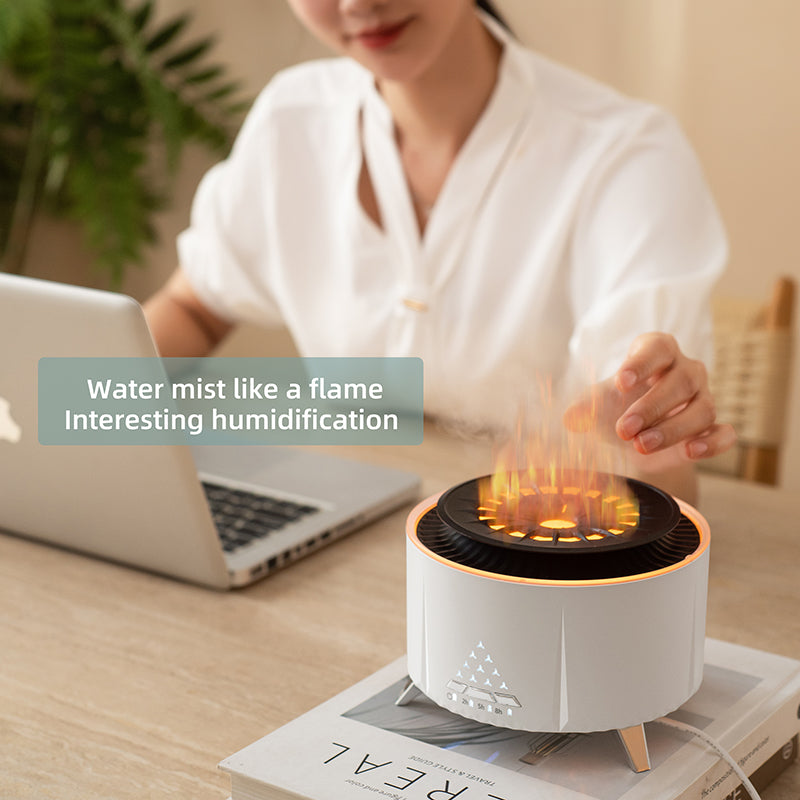 Wholesale New Arrival Remote Control Volcano Humidifier Diffuser Wholesale Fire Flame Diffuser with Lights