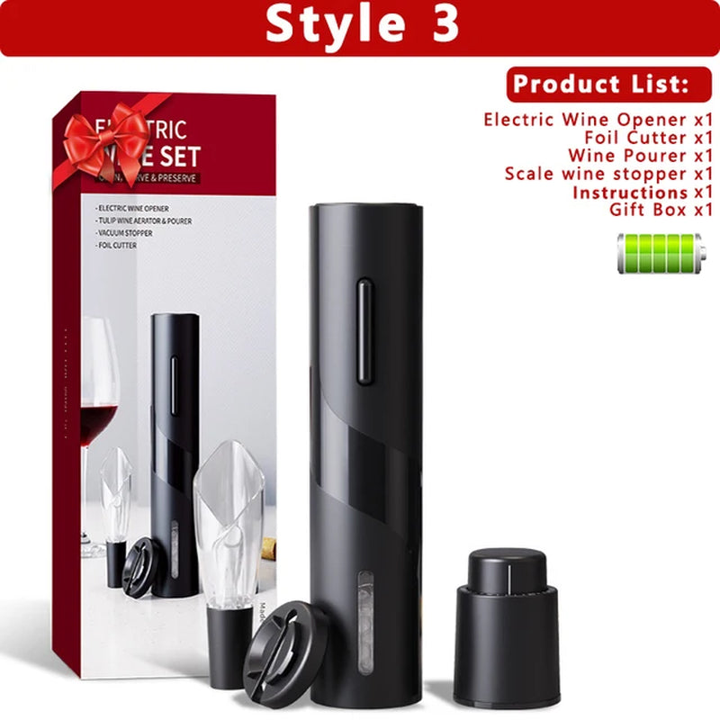 Electric Wine Opener Set Automatic Wine Bottle Opener Rechargeable Wine Corkscrew Kitchen Tools Opener with Gift Box