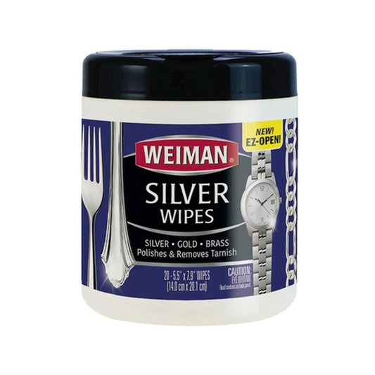Weiman Wipes Jewelry Polish Cleaner Silver Copper Tarnish Remover Wipes, 20 Cnt