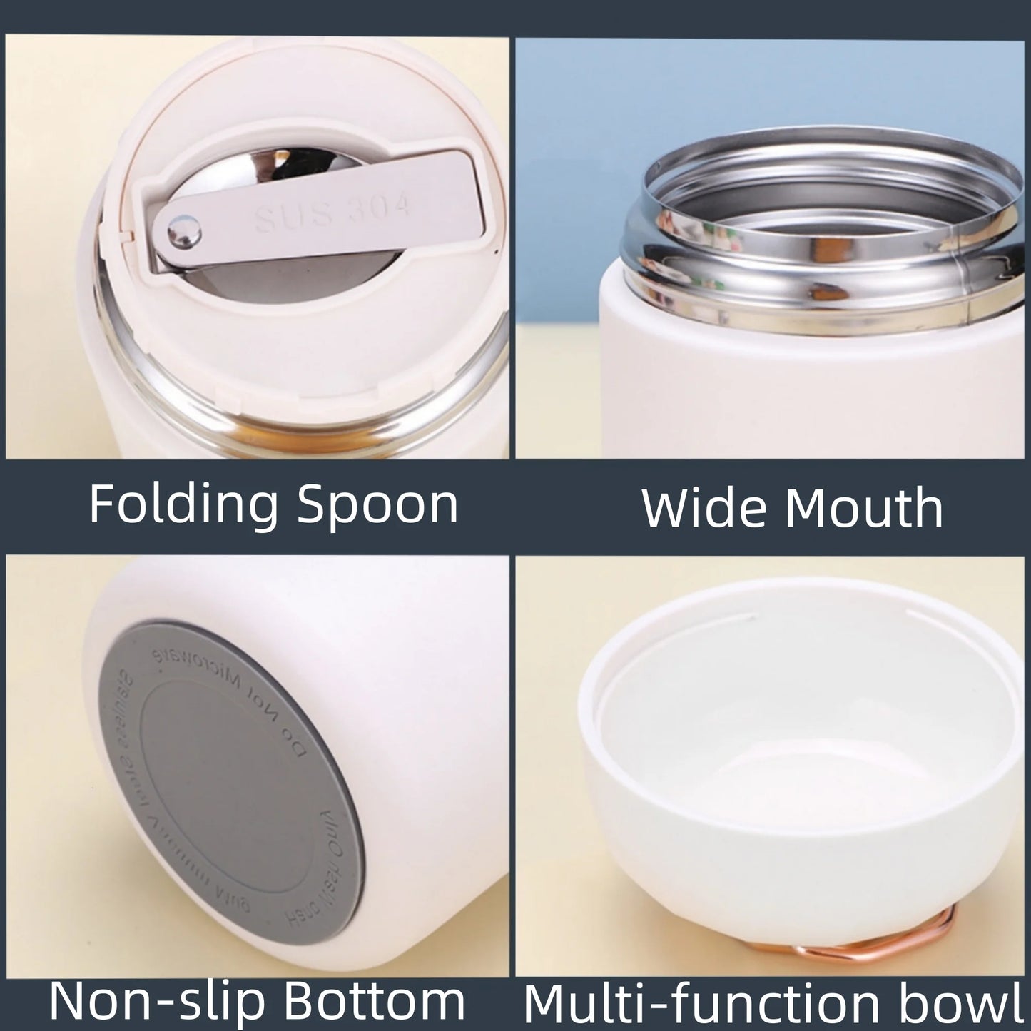 20 Oz White Stainless Steel Insulated Thermos