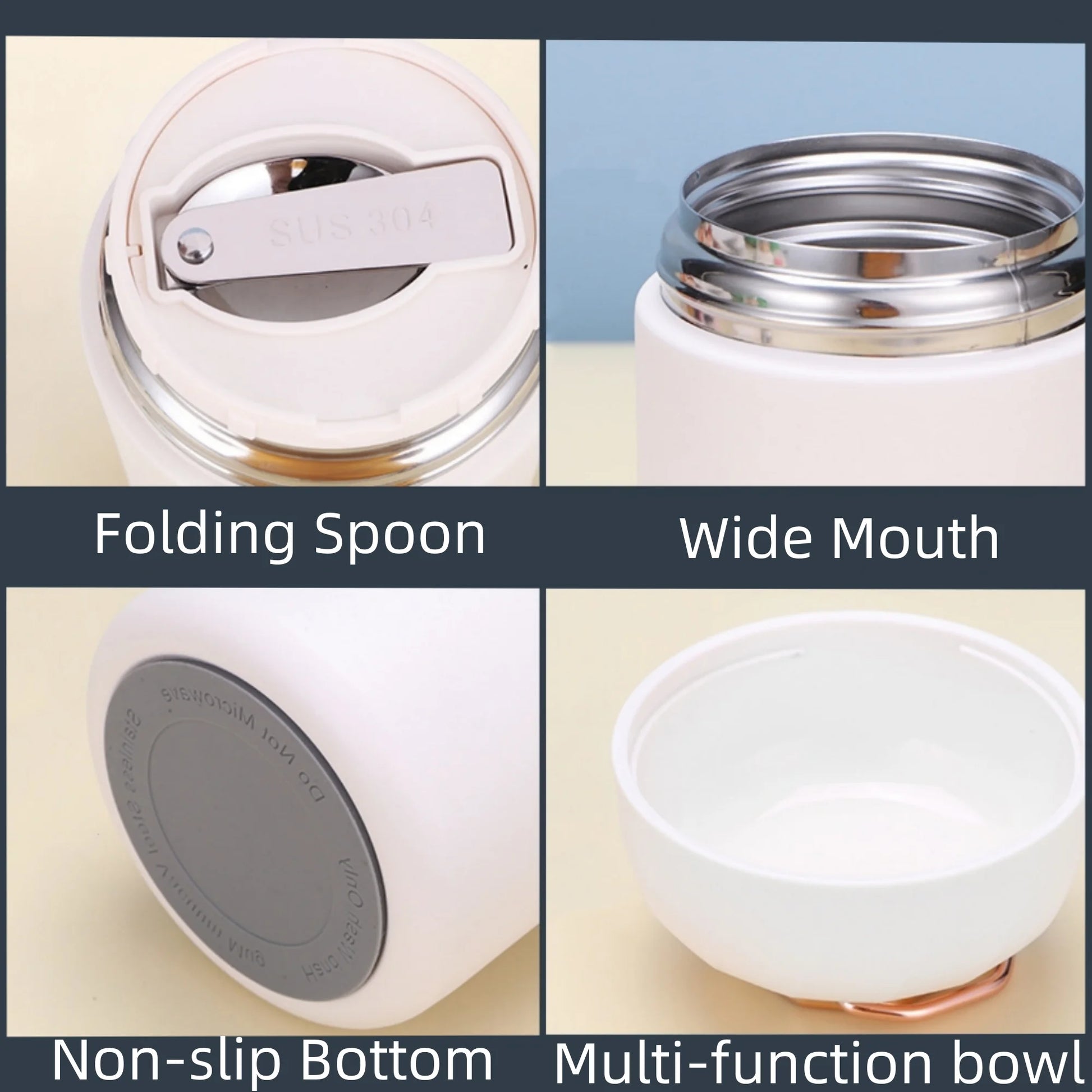 20 Oz White Stainless Steel Insulated Thermos