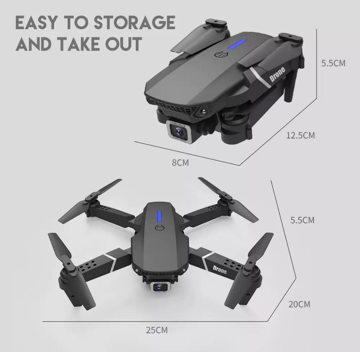 2025 New RC Drone with 4K HD Dual Camera Wifi FPV Foldable Quadcopter +4 Battery