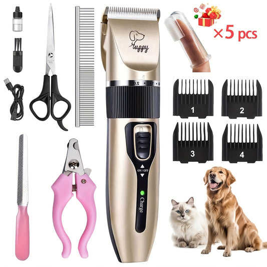 12in 1 Premium Pet Hair Trimmer Kit - Electric Precision Clippers with Gentle Hair Cutting Technology - Perfect for Professional Grooming At Home, Mute Clippers for Dogs And Cats., Dog Clippers, Dog Clippers For Grooming, Dog